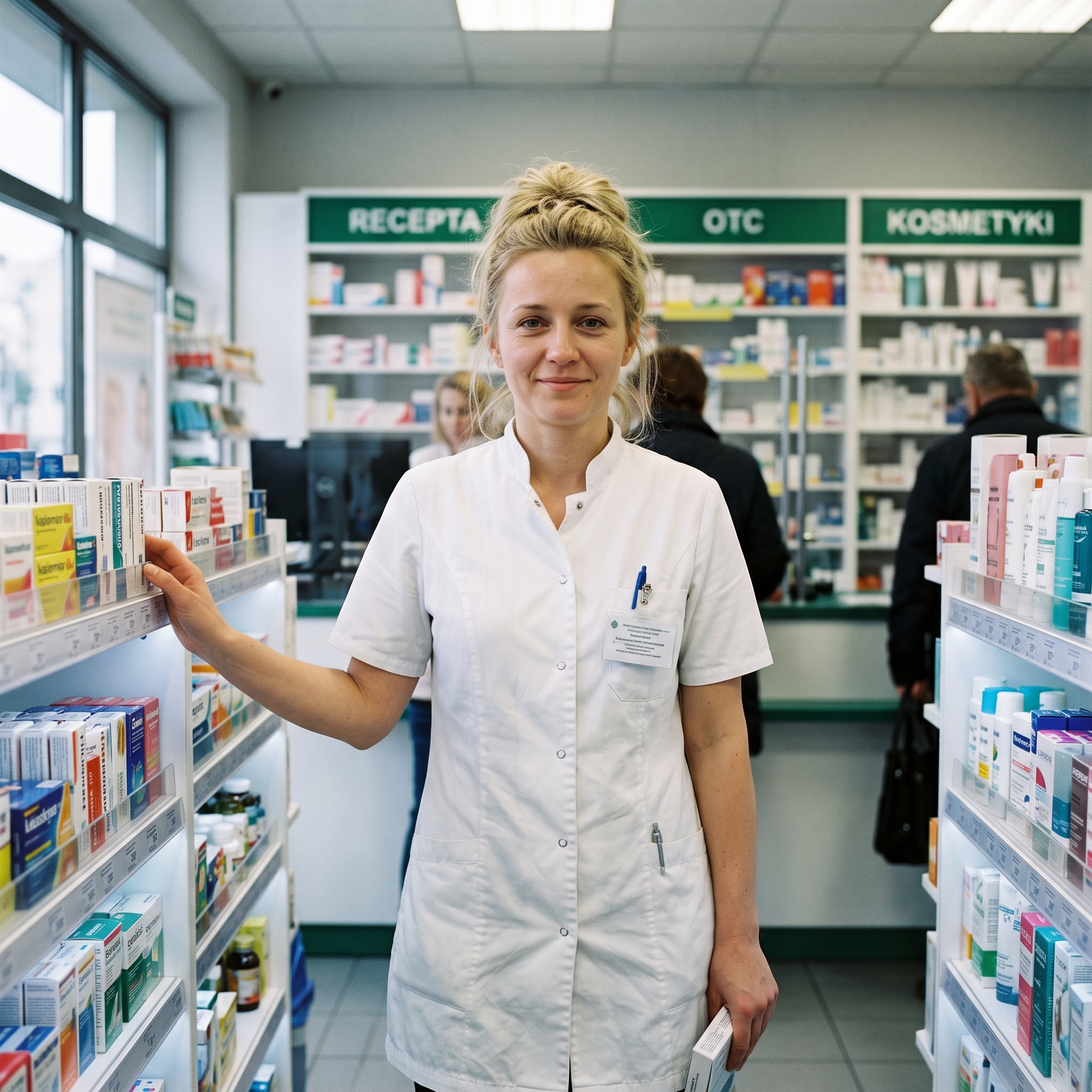 Farmaceutka podczas analizy listy leków